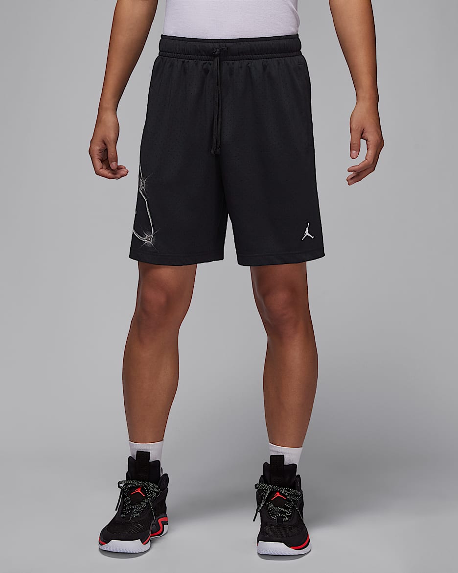 Jordan Sport Dri-FIT 男子速干印花短裤 - 黑/白色