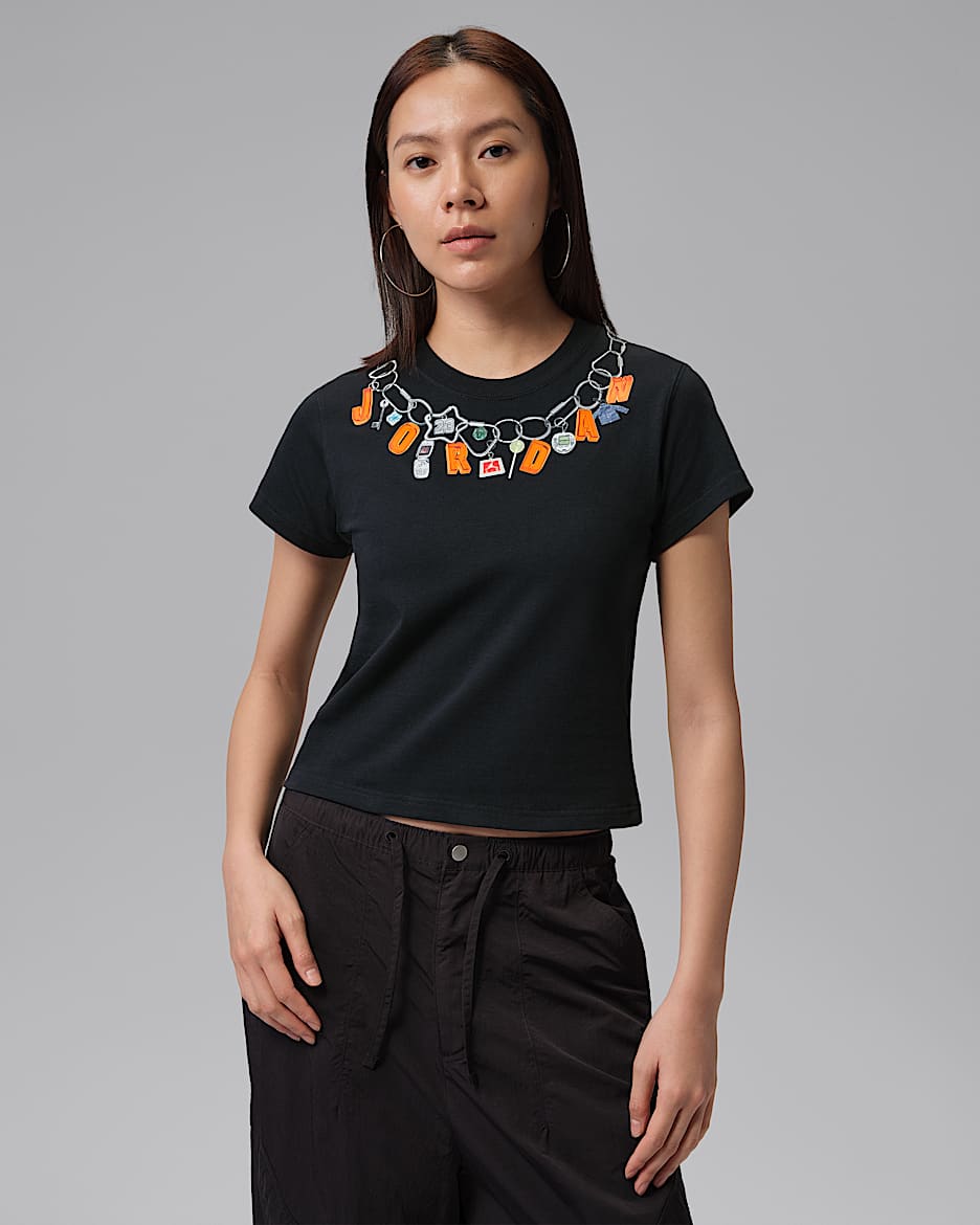 Jordan 女子印花T恤 - 黑