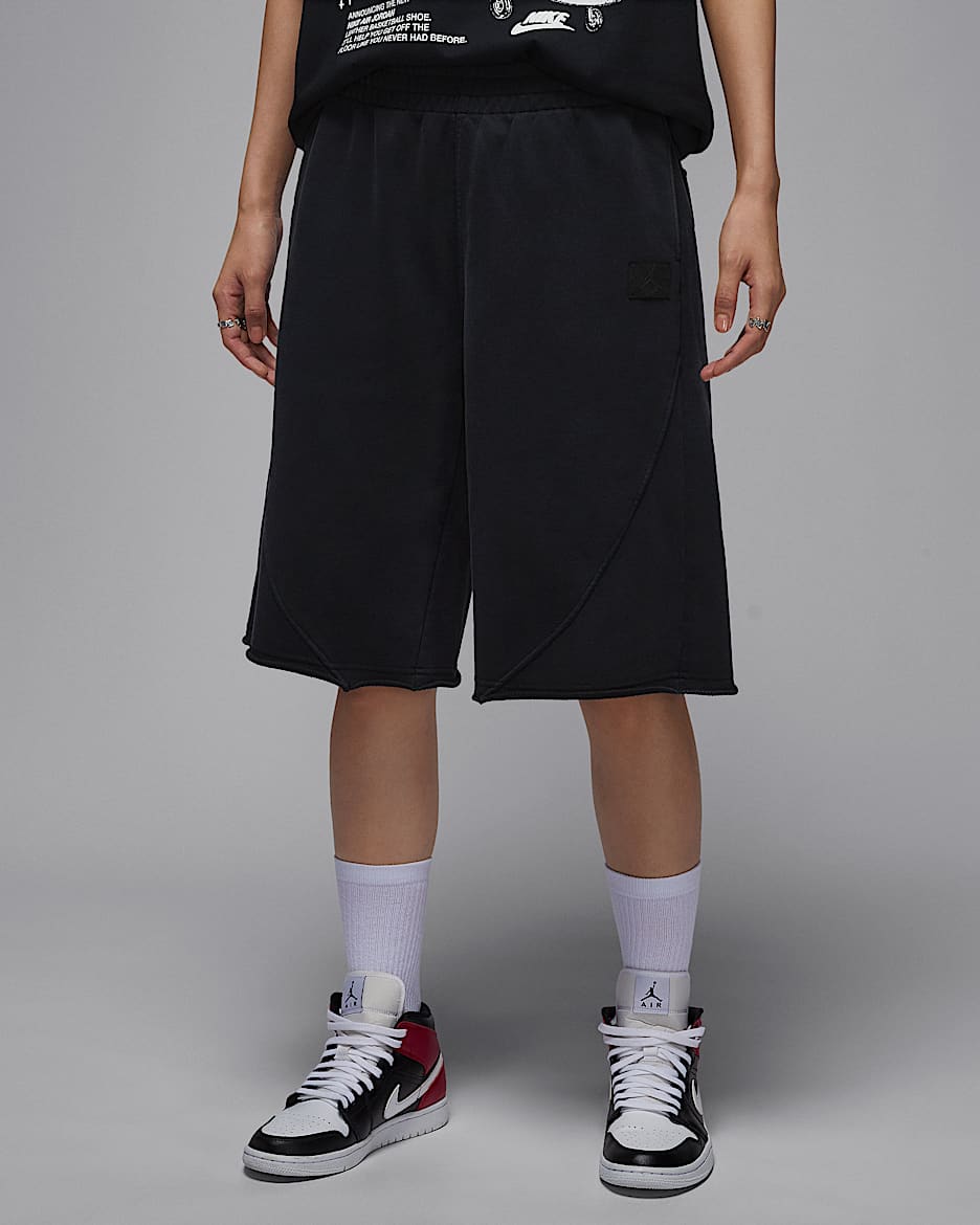 Jordan Flight Fleece 女子法式毛圈短裤 - 黑/暗烟灰
