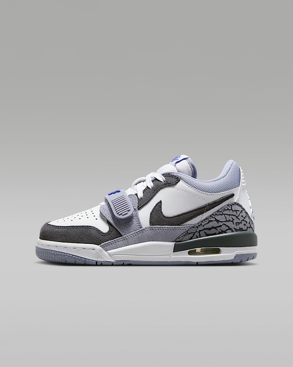 Air Jordan Legacy 312 Low AJ312 大童运动鞋 - 白色/薄雾灰蓝/彗星紫/暗蓝灰