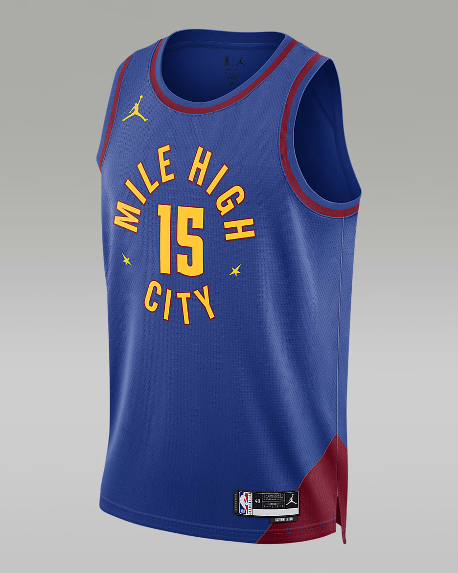 丹佛掘金队 Statement Edition Jordan Dri-FIT NBA Swingman Jersey 男子速干球衣 - 灯草蓝/深队红