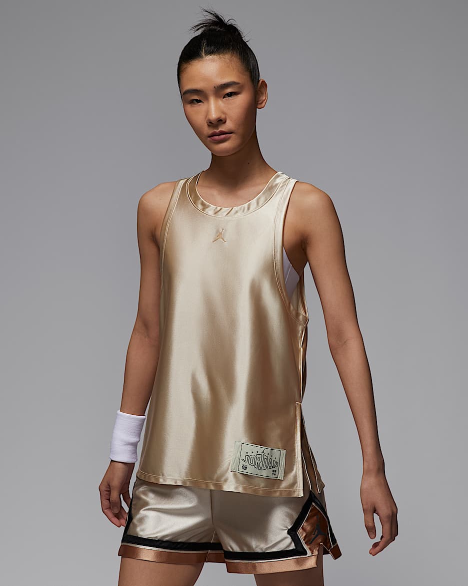 Jordan Sport Dongdan Diamond 下站东单女子速干背心 - 燕麦色/麻黄