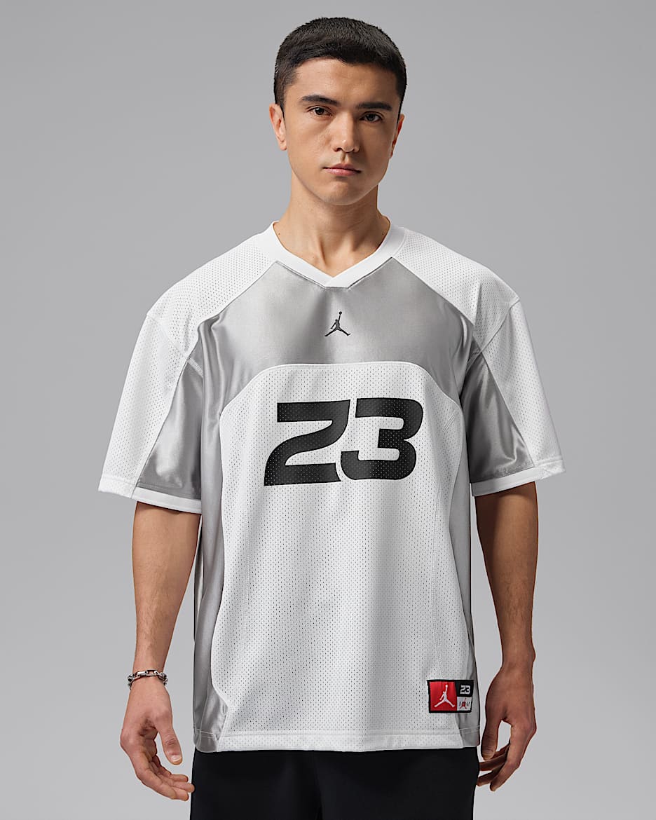 Jordan Flight 男子短袖针织上衣 - 白色/浅烟灰/黑