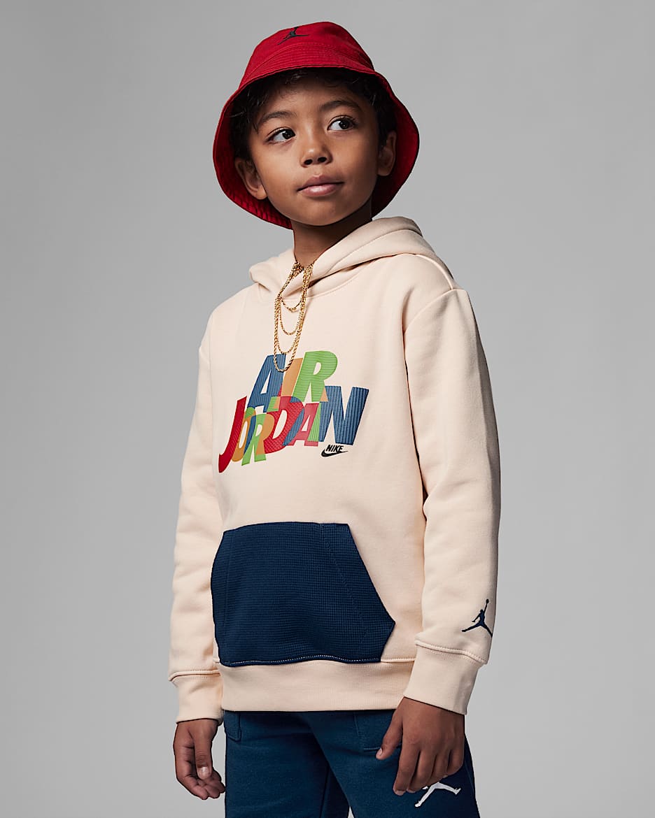 Jordan Messy Room 幼童套头连帽衫 - 珍珠白