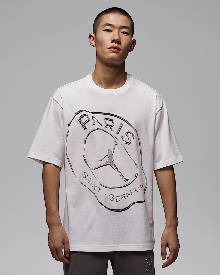 巴黎圣日耳曼足球俱乐部男子训练T恤 - 白色/黑