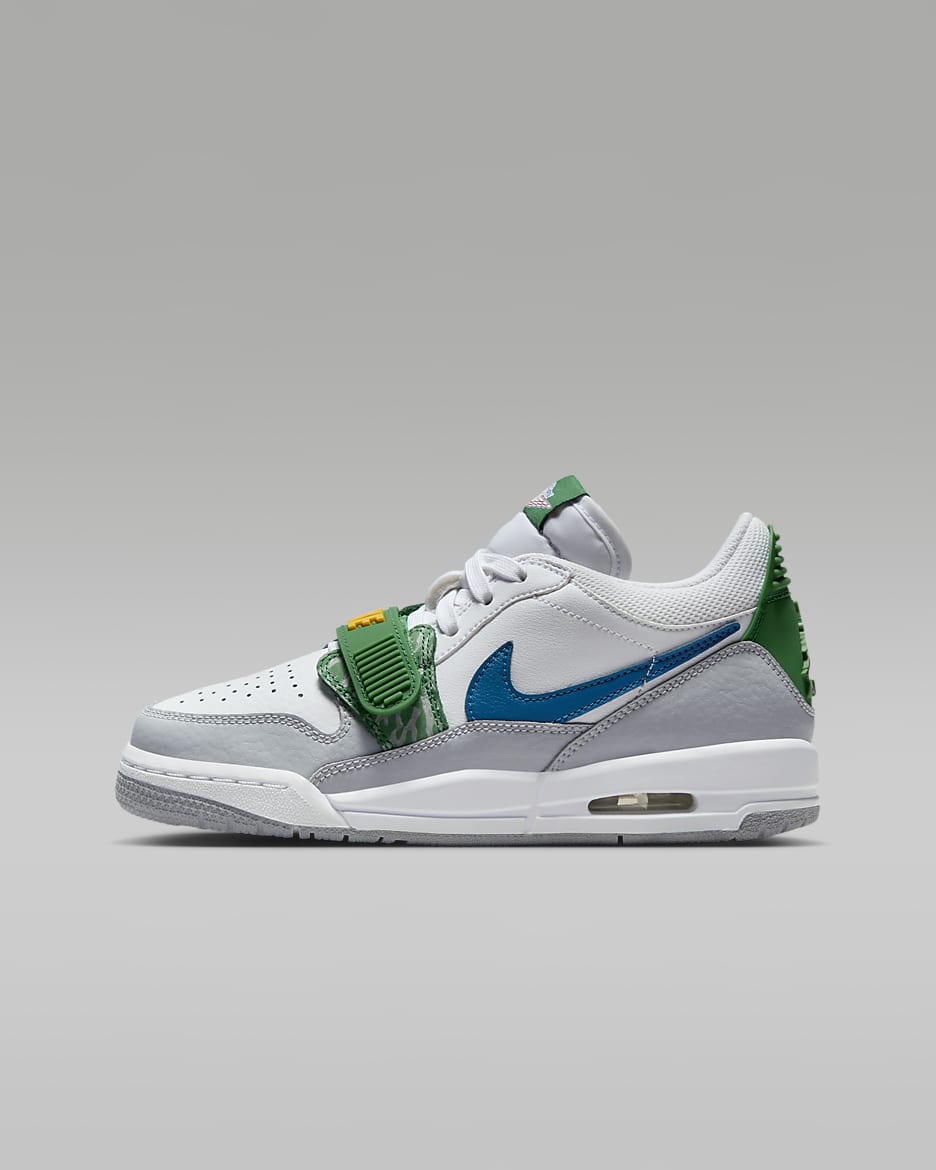 Air Jordan Legacy 312 Low AJ312 大童运动鞋 - 白色/狼灰/松绿/工业蓝
