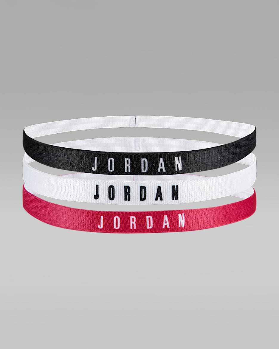 Jordan 头带（3 条） - 明亮粉/黑/白色