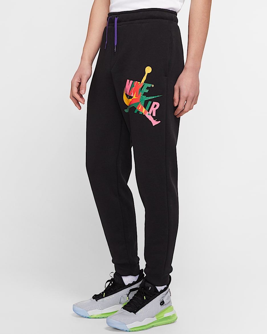 Jordan Jumpman Classics 男子起绒长裤 - 黑/全域紫