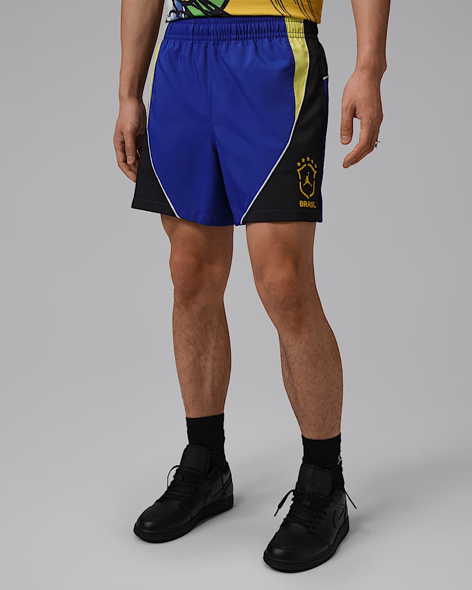 Jordan Brooklyn 男子梭织短裤 - 旧宝蓝/黑/脉冲黄/脉冲黄