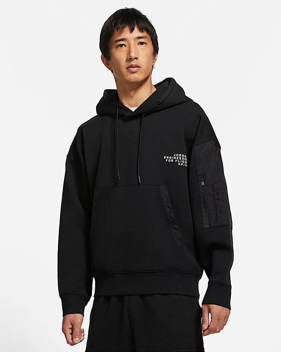 Jordan 23 Engineered 男子针织套头连帽衫 - 黑/白色