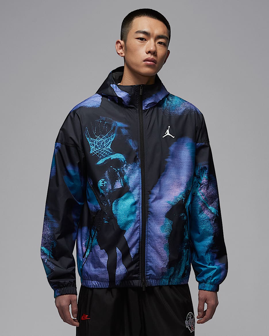 Jordan Brooklyn Dream Dunk Draft 男子拒水夹克 - 黑/白色