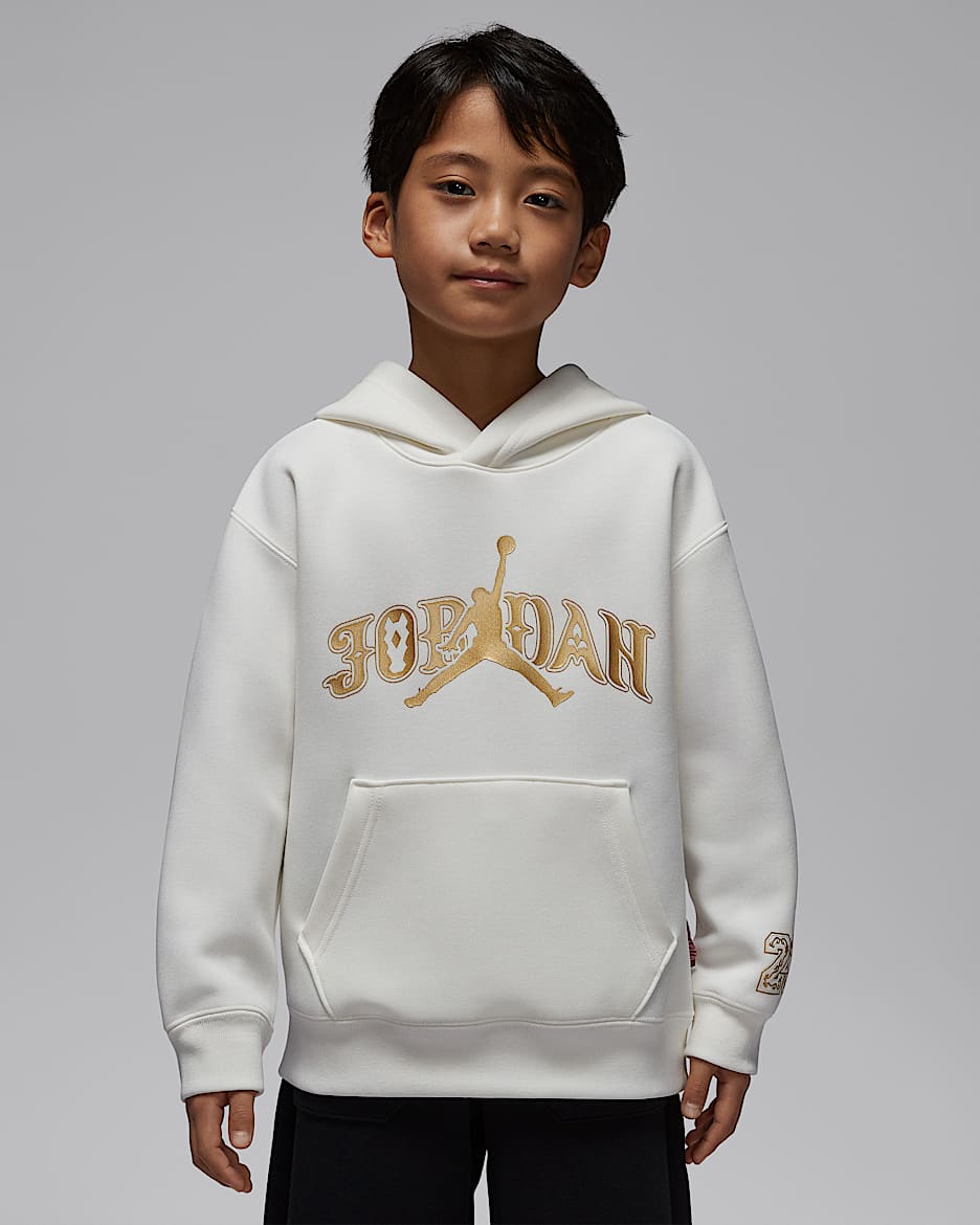 Jordan 新年系列幼童套头连帽衫 - 帆白