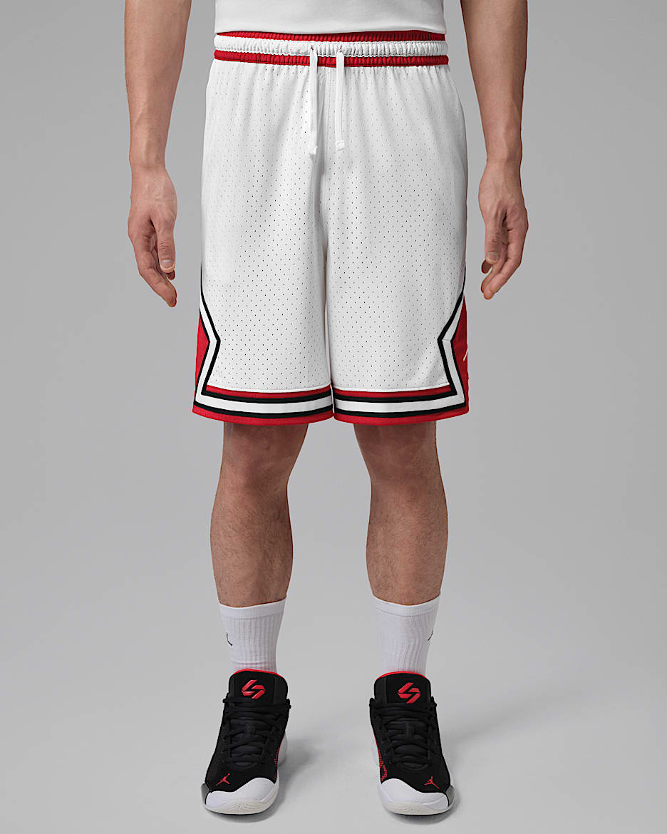 Jordan Sport Dri-FIT Diamond 男子速干短裤 - 白色/健身红/白色