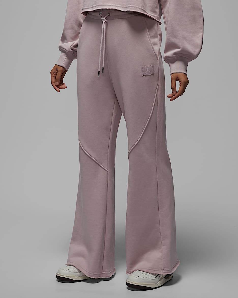 Jordan Flight Fleece 女子喇叭长裤 - 微粒玫瑰红/微玫瑰红