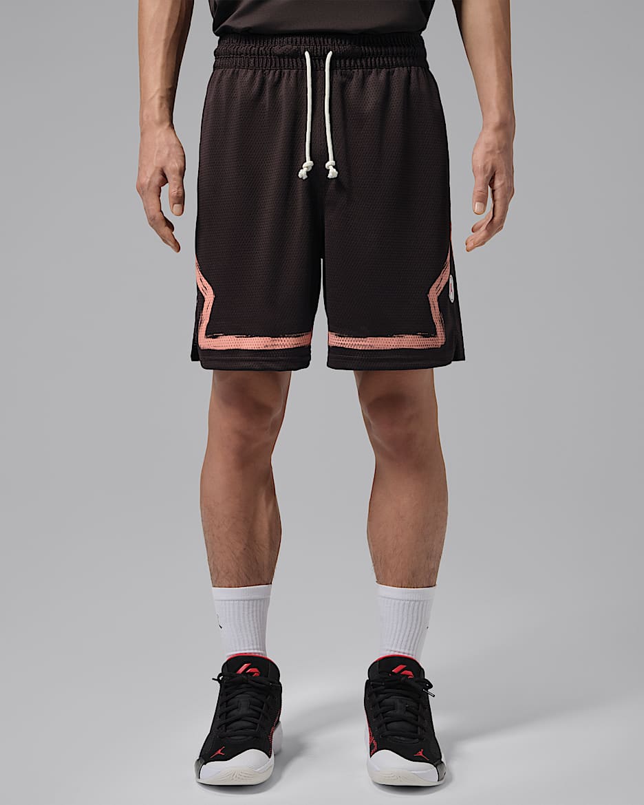 Jordan Sport Dongdan Dri-FIT Diamond 下站东单男子速干短裤 - 丝绒棕/石英粉/帆白/大学红