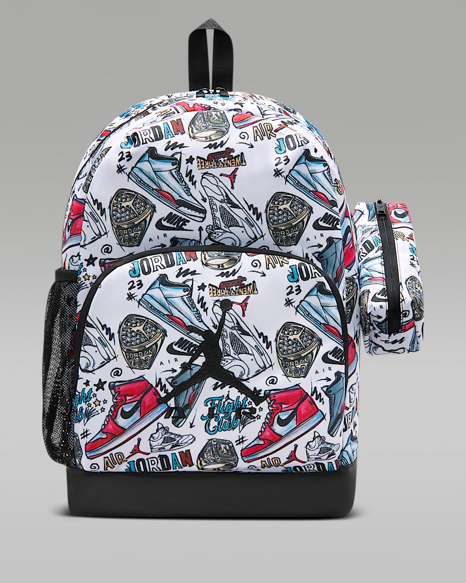 Jordan Air Raid 儿童双肩包 - 白色/健身红