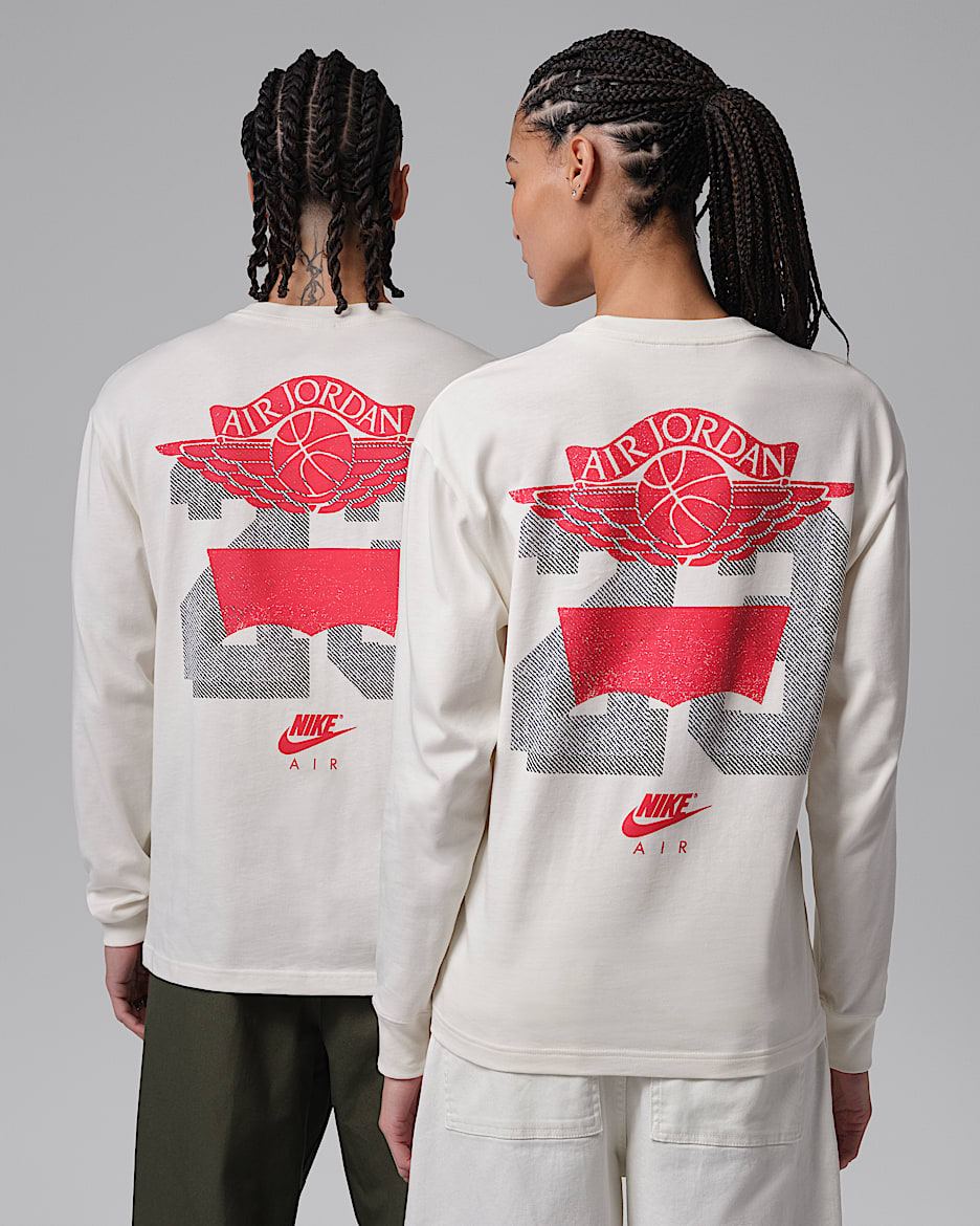 Jordan x Levi's® 男子长袖T恤 - 淡象牙白/黑/深藏青/学院红
