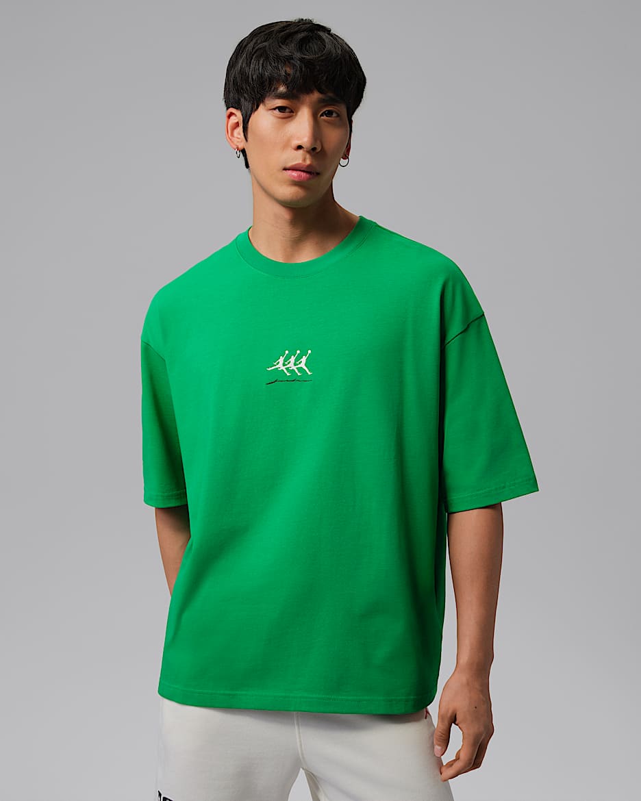 Jordan Flight 男子 Oversize 风图案T恤 - 幸运绿