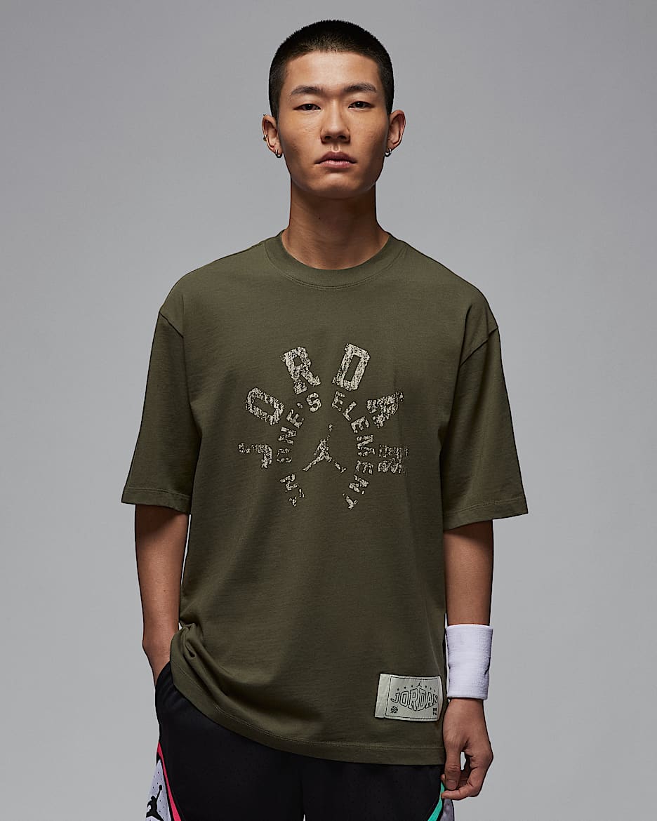 Jordan 85 Dongdan 下站东单男子速干T恤 - 中橄榄绿/灰黑