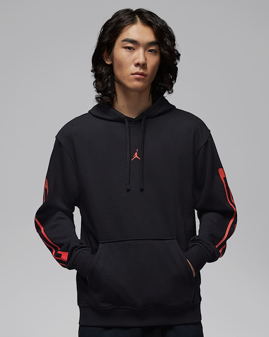 Jordan Sport Crossover Dri-FIT 男子速干针织印花套头连帽衫 - 黑