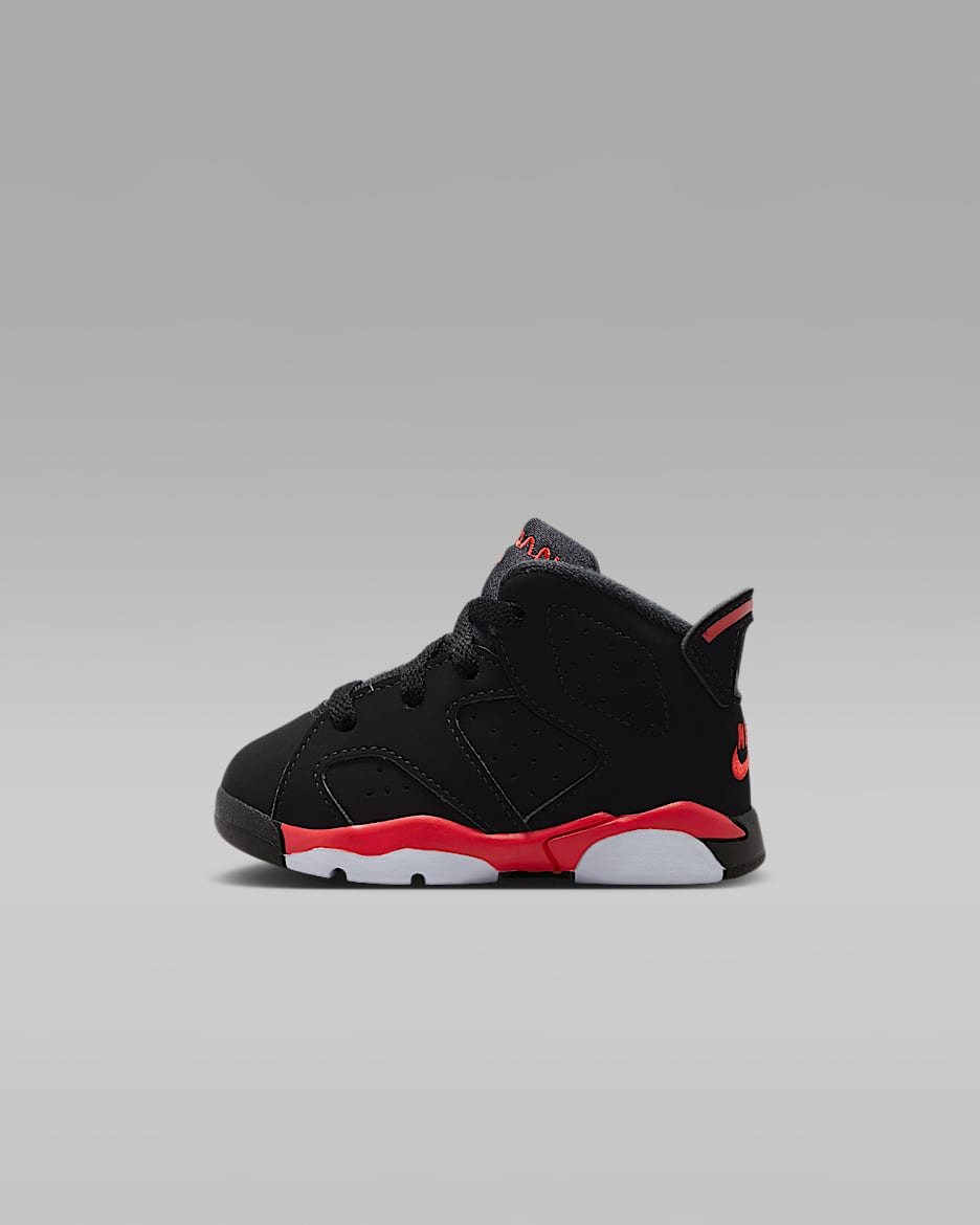 Jordan 6 Retro "Infrared Salesman" 复刻婴童运动鞋 - 黑/浅深红