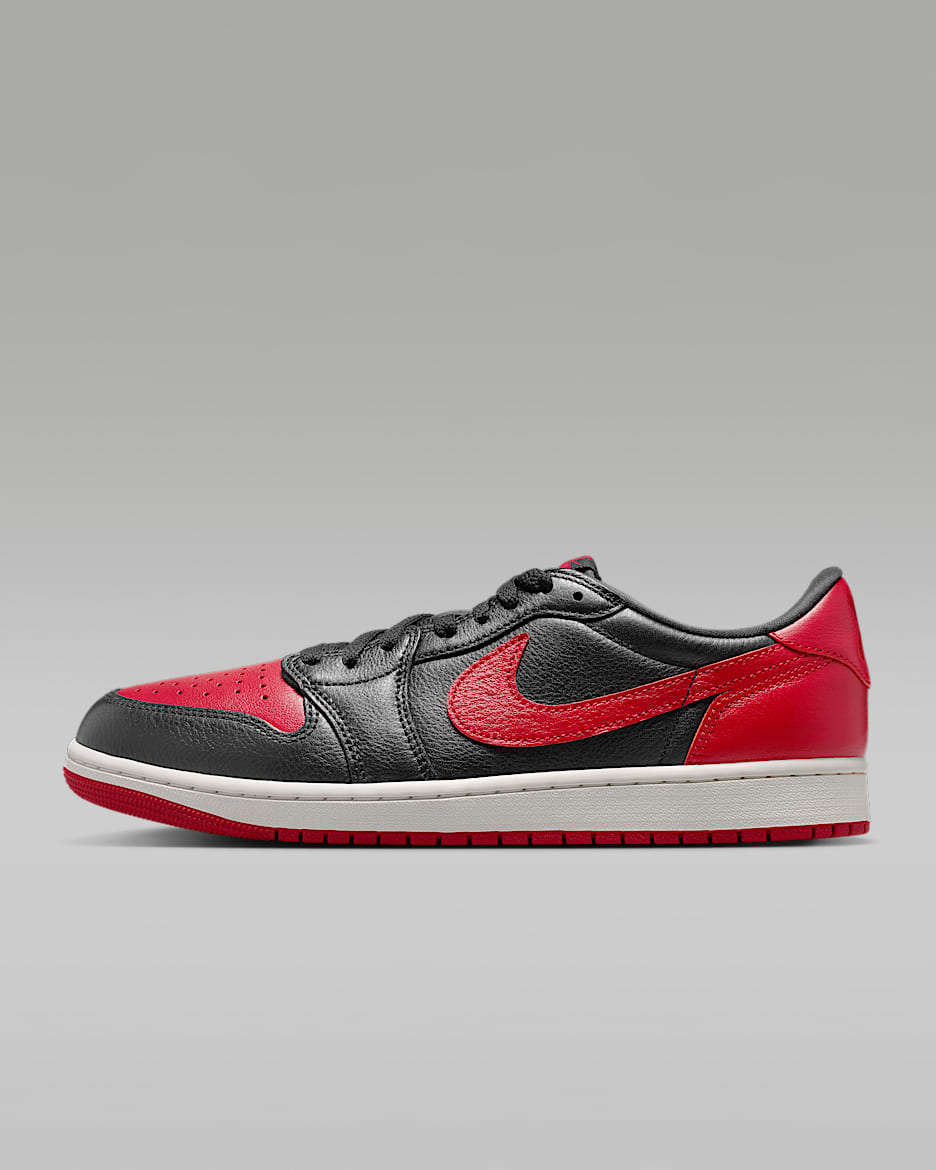 Air Jordan 1 Retro Low OG “Banned” 复刻男子运动鞋 - 黑/校园红/山峰白/黑
