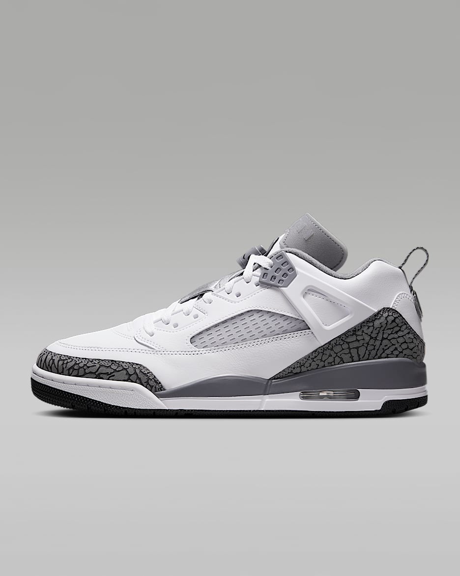 Jordan Spizike Low 男子运动鞋老爹鞋 - 白色/煤黑/狼灰/冷灰