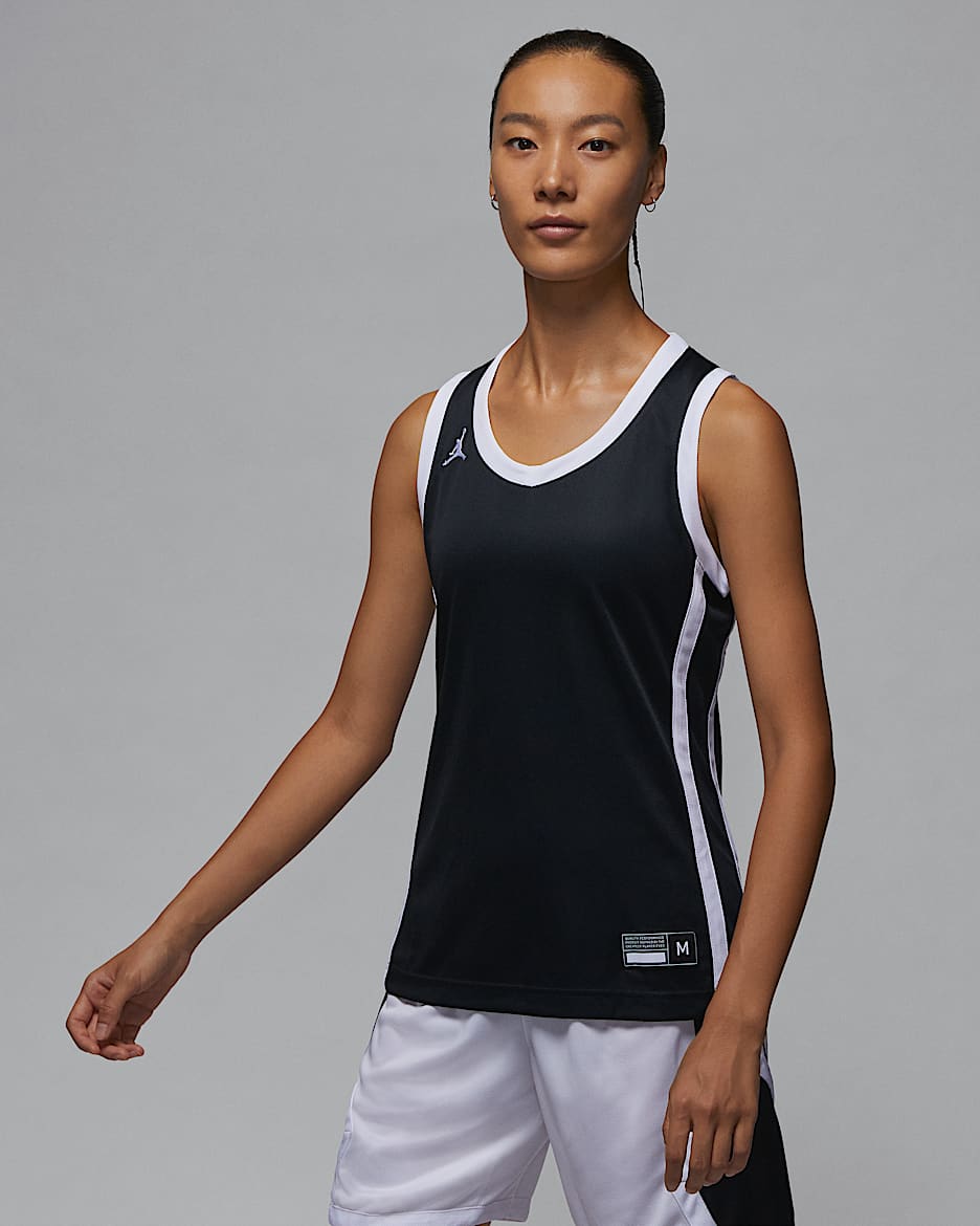 Jordan Dri-FIT 女子速干篮球球衣 - 黑/白色/白色/白色