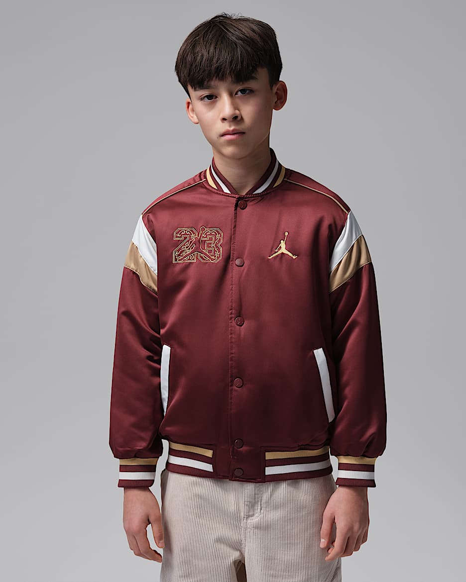 Jordan 新年系列大童缎面夹克 - 暗队红