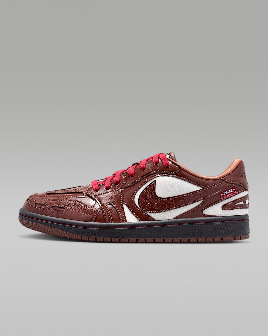 Air Jordan 1 Low Chinese New Year 新年系列女子运动鞋 - 浅巧克力色/黑/灰桃红/浅巧克力色