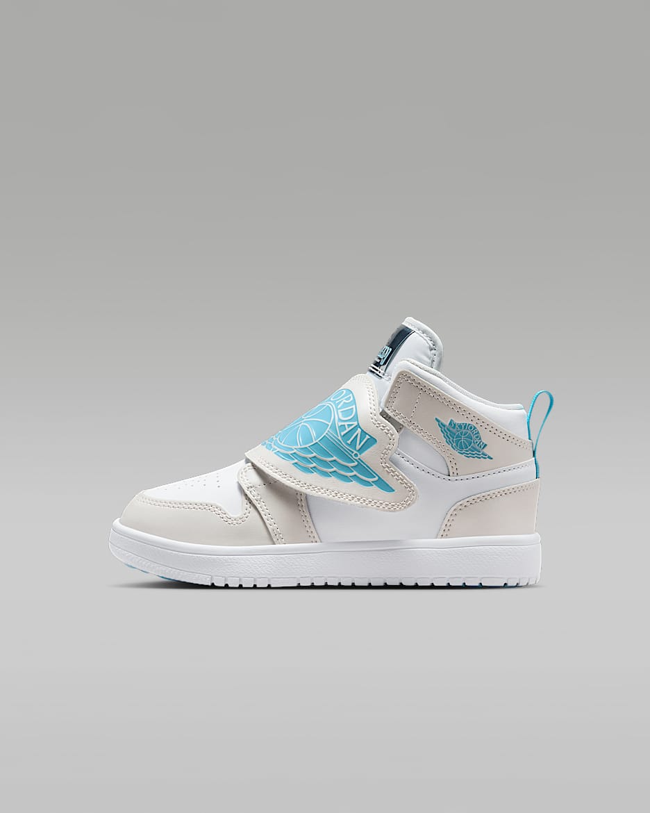 Sky Jordan 1 幼童运动鞋 - 尘光子色/青灰色/黑/冷蓝