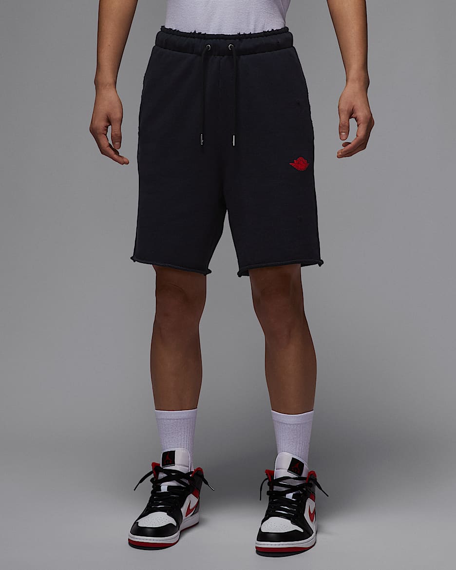 Air Jordan Rare Air 男子法式毛圈短裤 - 黑/椒红