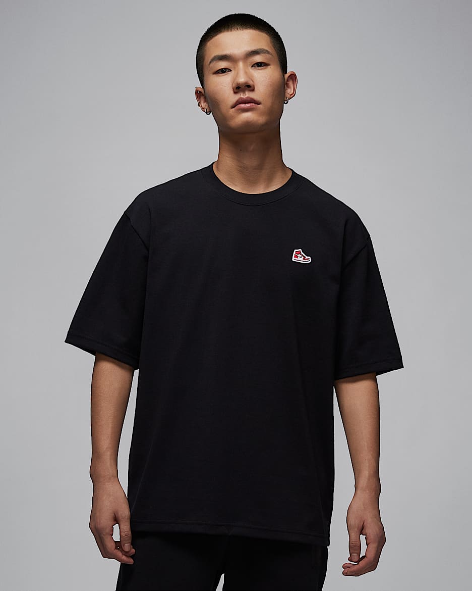 Jordan Brand 男子运动鞋贴片T恤 - 黑/校园红