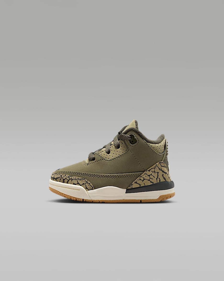 Jordan 3 Retro 复刻婴童运动鞋 - 中橄榄绿/橄榄绿/帆白/红杉绿