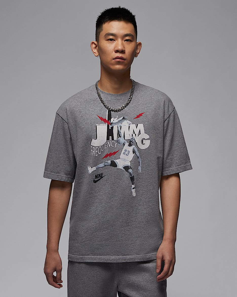 Jordan Brand 男子T恤 - 碳素灰/黑