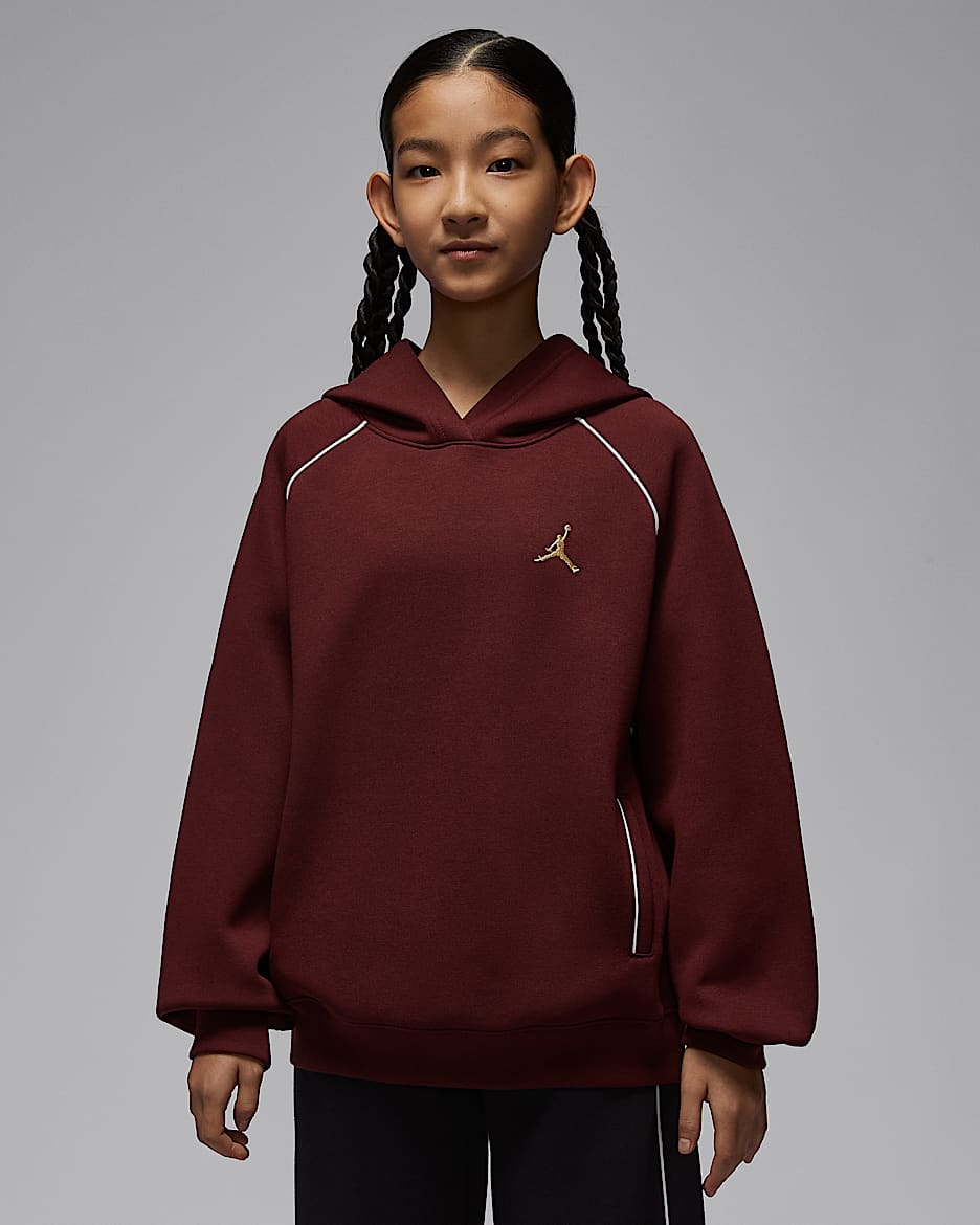 Jordan 新年系列大童针织套头连帽衫 - 暗队红