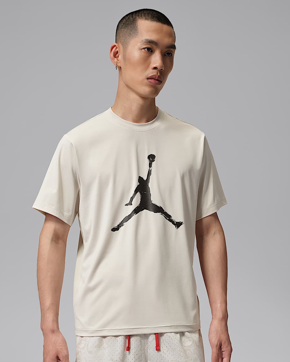 Jordan Sport Dongdan Dri-FIT 下站东单男子速干短袖T恤 - 浅土褐/丝绒棕/帆白/大学红