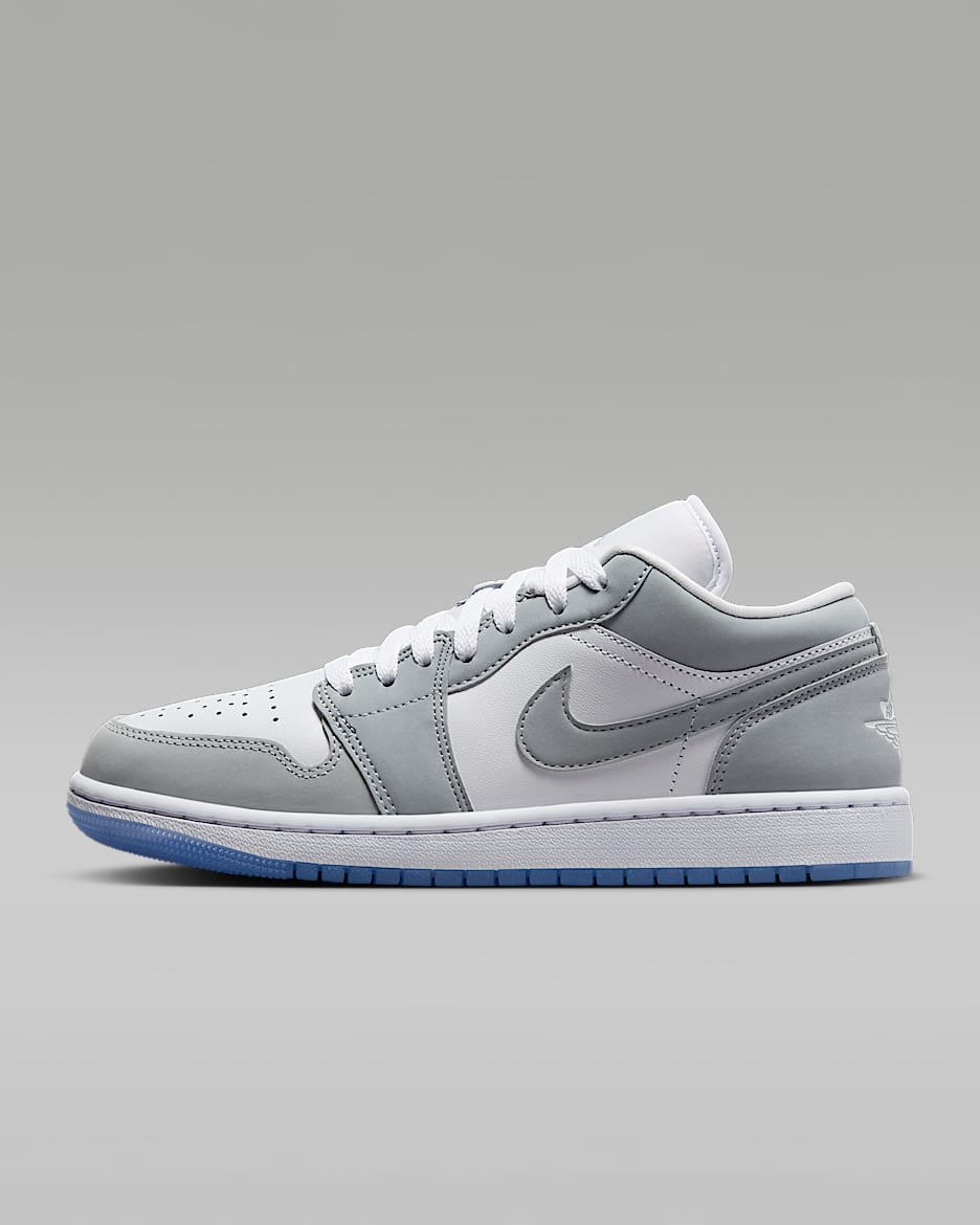 Air Jordan 1 Low 女子运动鞋 - 白色/铝蓝/狼灰