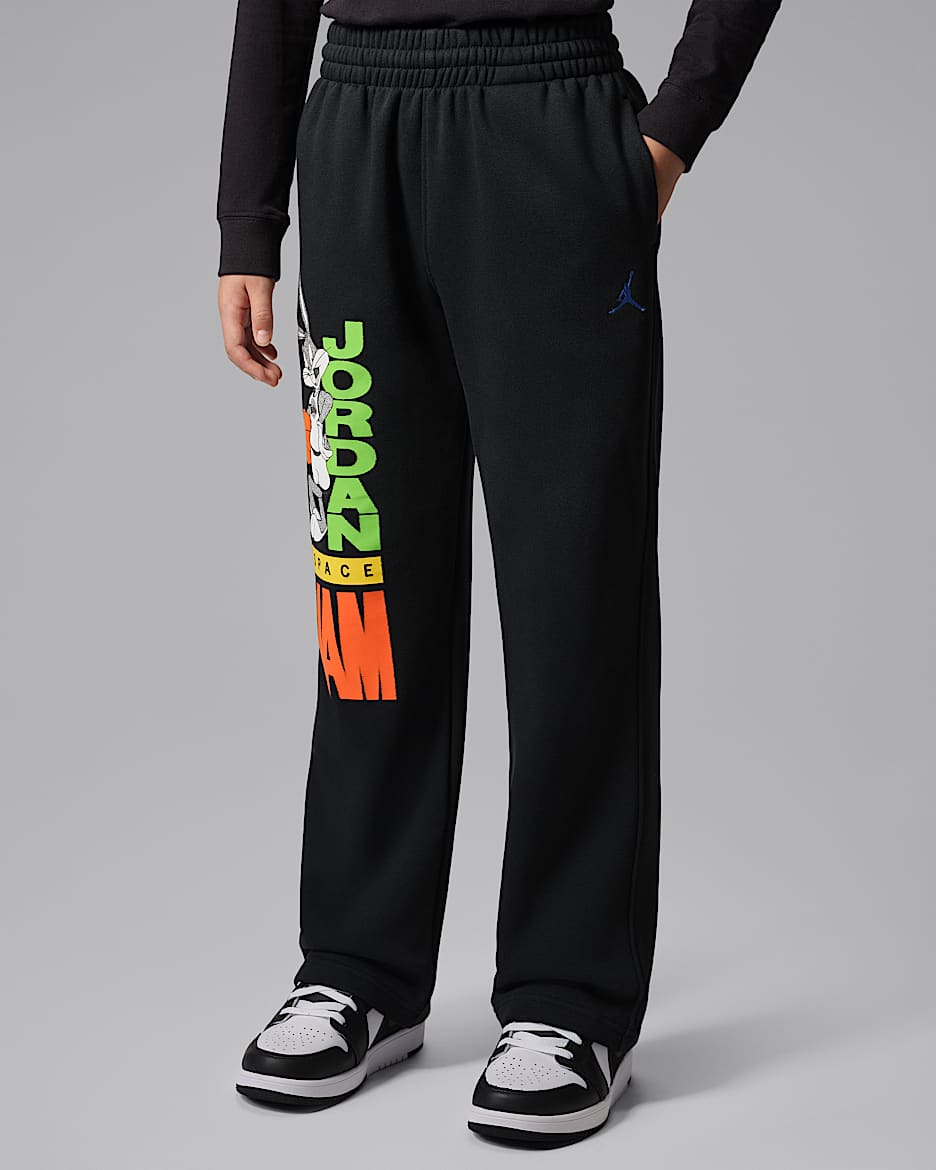 Jordan Space Jam 30 Bugs 大童加绒长裤 - 黑