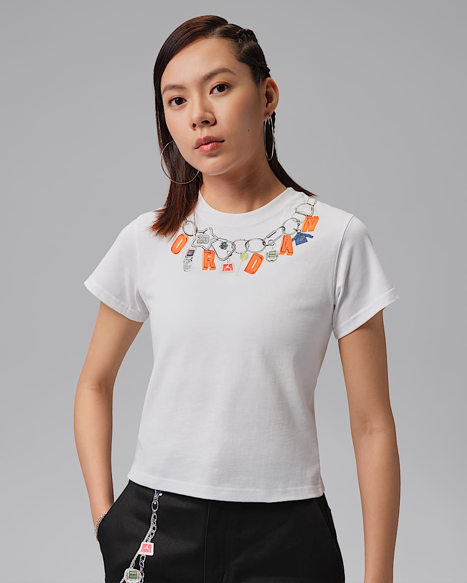 Jordan 女子印花T恤 - 白色