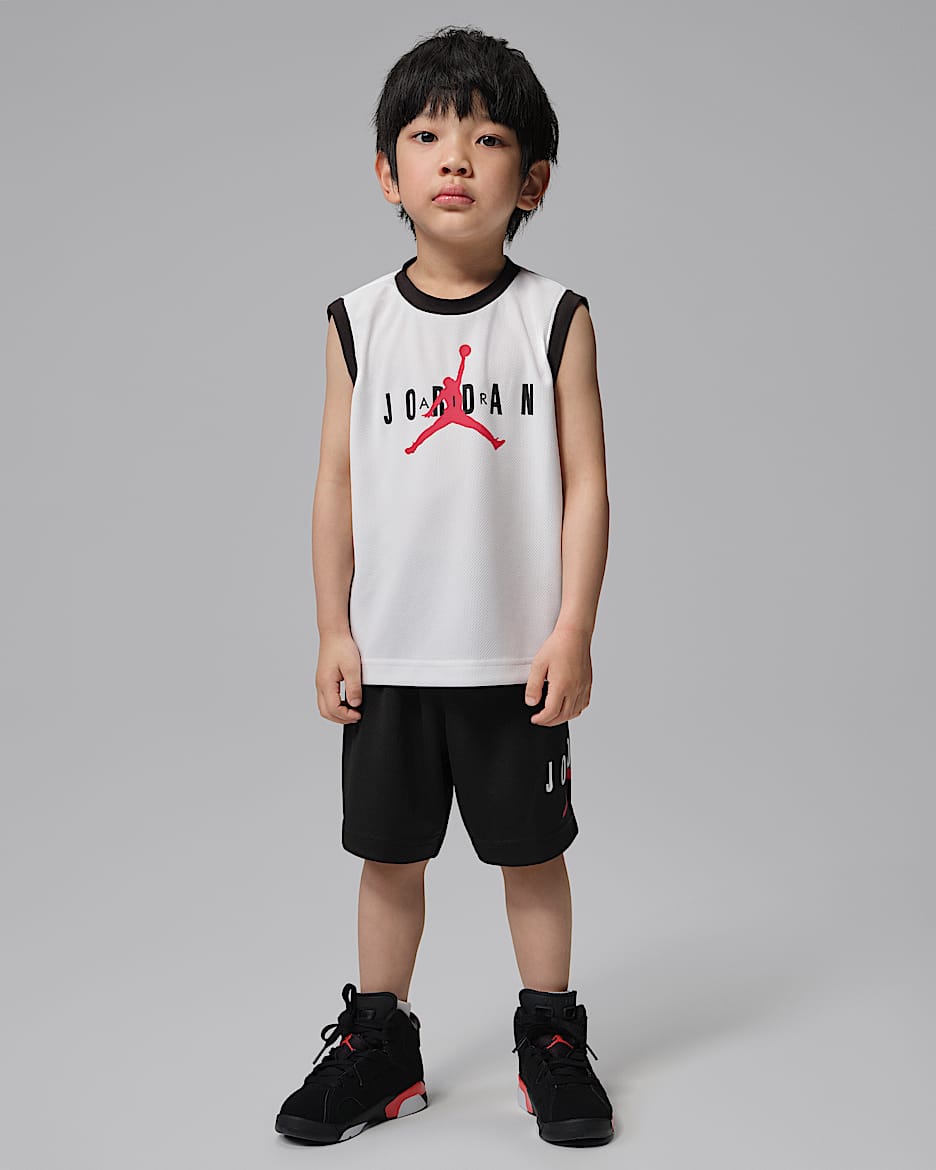 Jordan 婴童速干球衣和短裤套装 - 白色