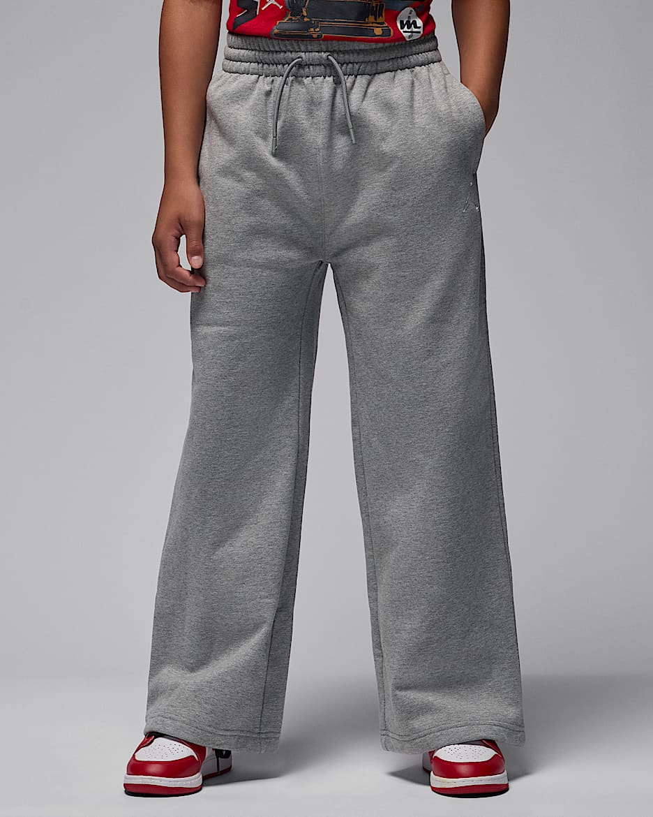 Jordan Brooklyn Essentials 大童直筒加绒长裤 - 碳素灰