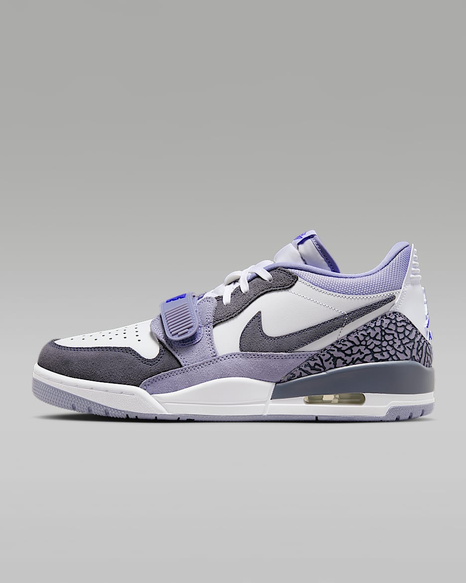 Air Jordan Legacy 312 Low 男子运动鞋缓震 - 白色/薄雾灰蓝/彗星紫/暗蓝灰