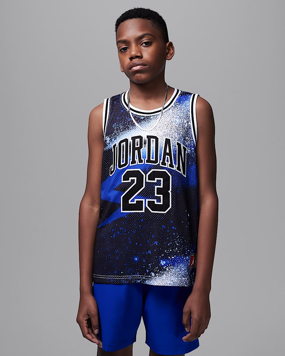 Jordan 23 大童球衣 - 黑/皇家蓝