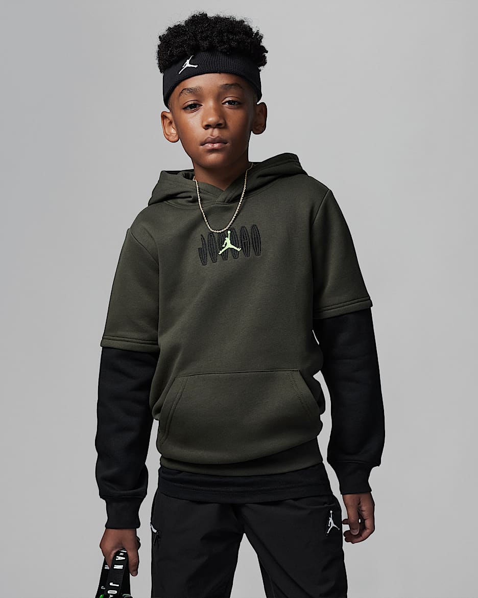 Jordan Flight Remix Statement 大童套头连帽衫 - 军裤卡其