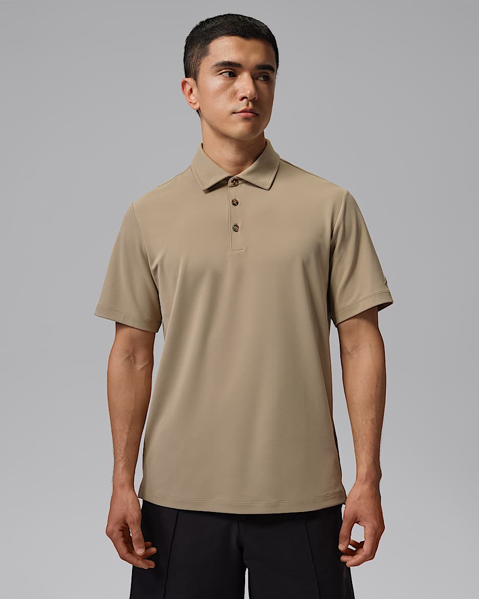 Jordan Sport 男子防晒高尔夫翻领T恤 - 卡其/卡其