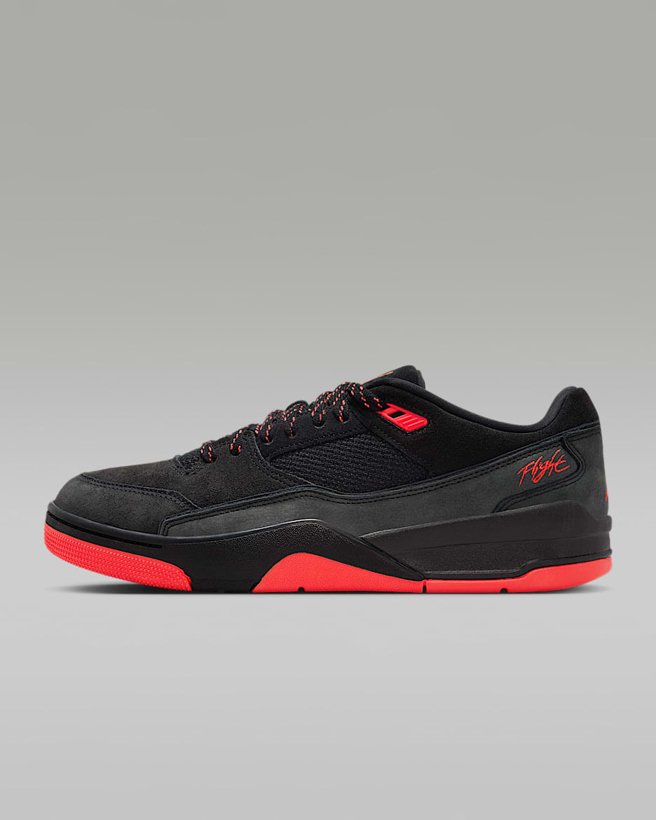 Jordan Flight Court 男子运动鞋福来鞋 - 黑/红外线红 23