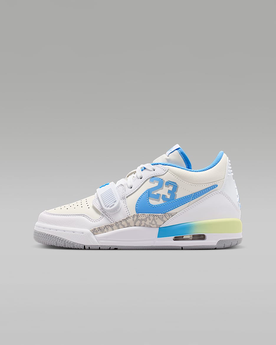 Air Jordan Legacy 312 Low 大童运动鞋 - 帆白/白色/浅活力黄/大学蓝