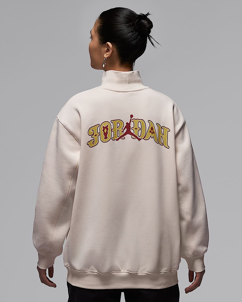 Jordan Flight Fleece 新年系列女子加绒上衣 - 粉白