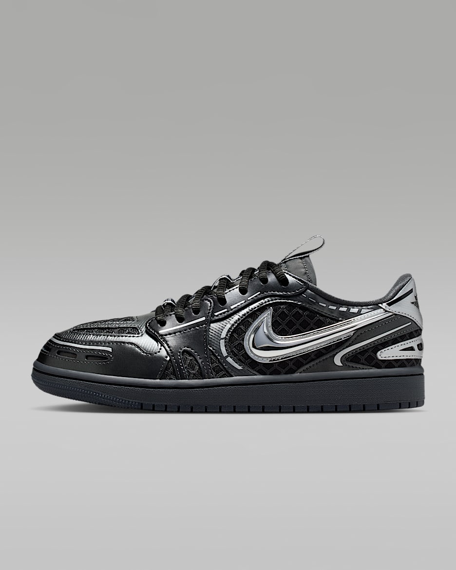 Air Jordan 1 Low Method of Make 女子运动鞋 - 黑/白色/煤黑/金属银